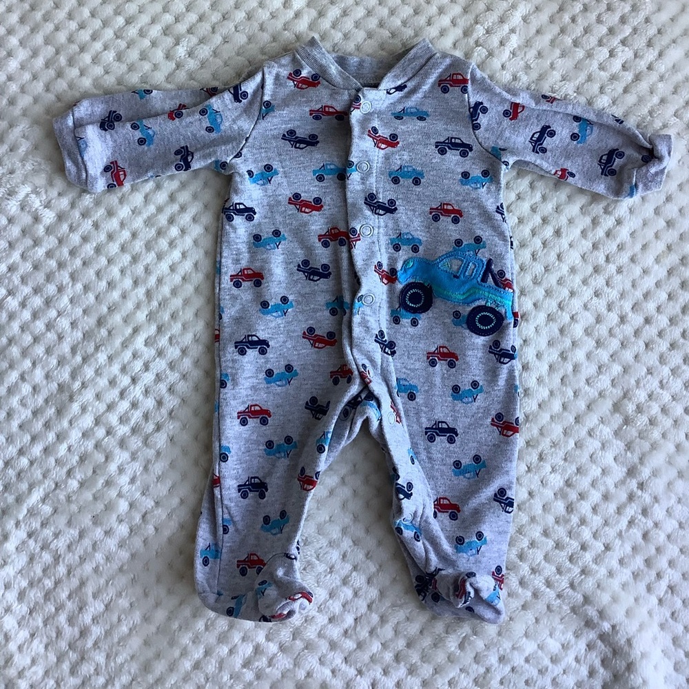 Child Of Mine By Carters Car Themed Footed Sleeper Newborn NB